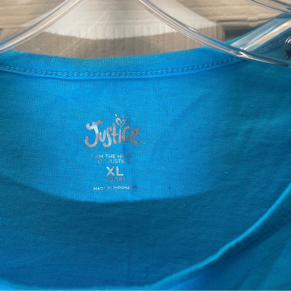 NWT Justice Blue Tie Front Sleeveless Muscle Tee - Picture 3 of 5